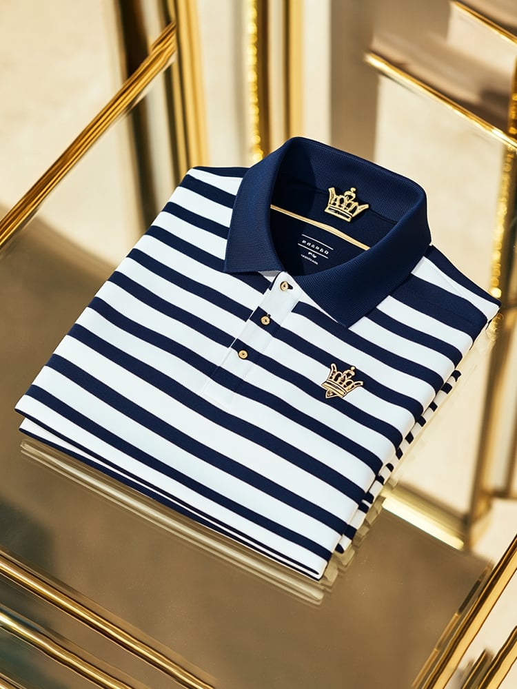 Men's Business Casual Button Short Sleeve Polo Shirt