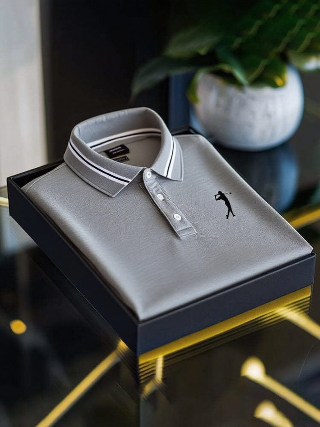 Men's Business Casual Button Short Sleeve Polo Shirt