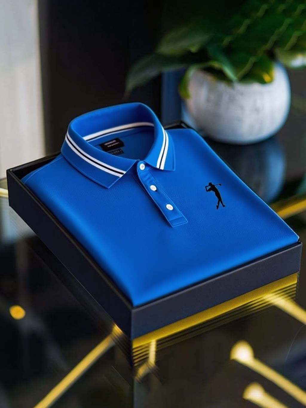 Men's Business Casual Button Short Sleeve Polo Shirt