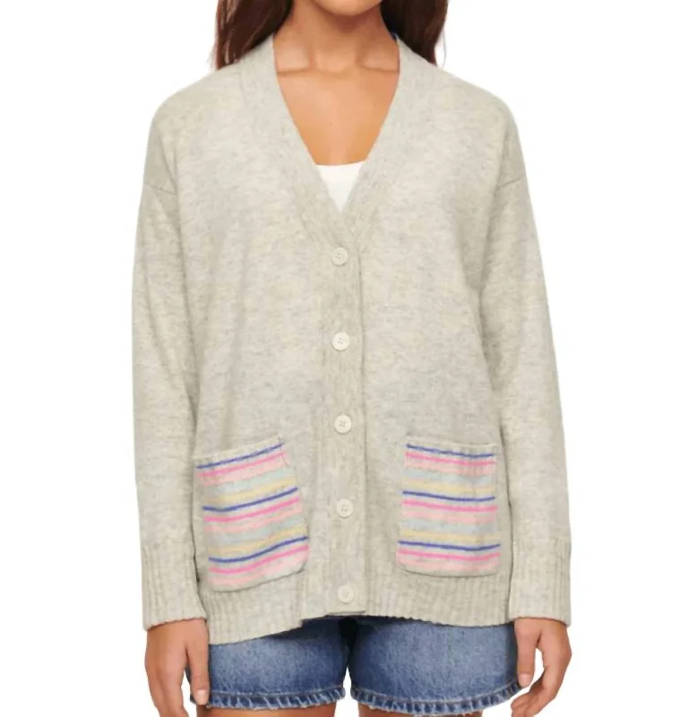 Arya Cardigan In Pale Grey