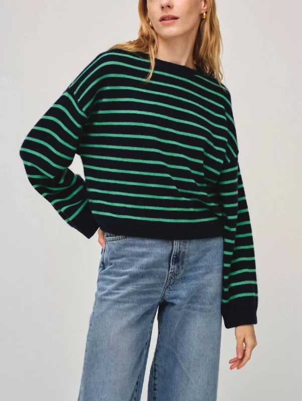 Drop Shoulder Sweatshirt In Retro Green