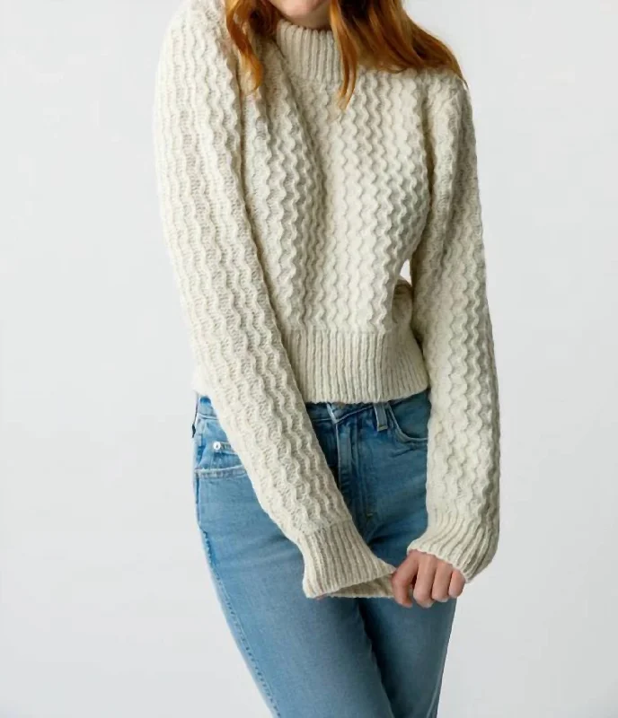 Helen Crop Mock Sweater In Natural