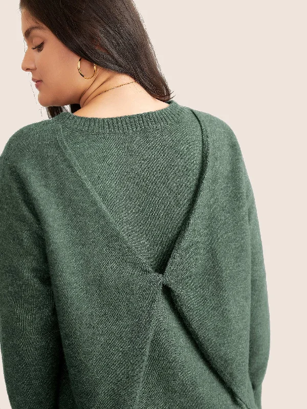 Supersoft Essentials Solid Heather Twist Back Pullover