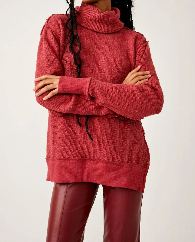 Tommy Turtleneck Sweater In Blended Berry