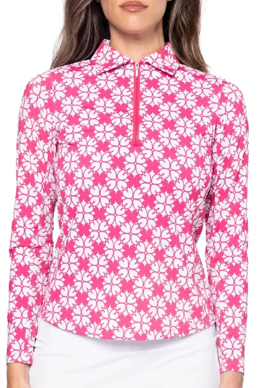 Floral Long Sleeve Cool Girl Polo