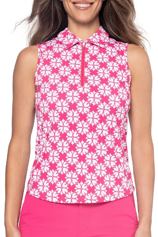 Floral Sleeveless Cool Girl Polo