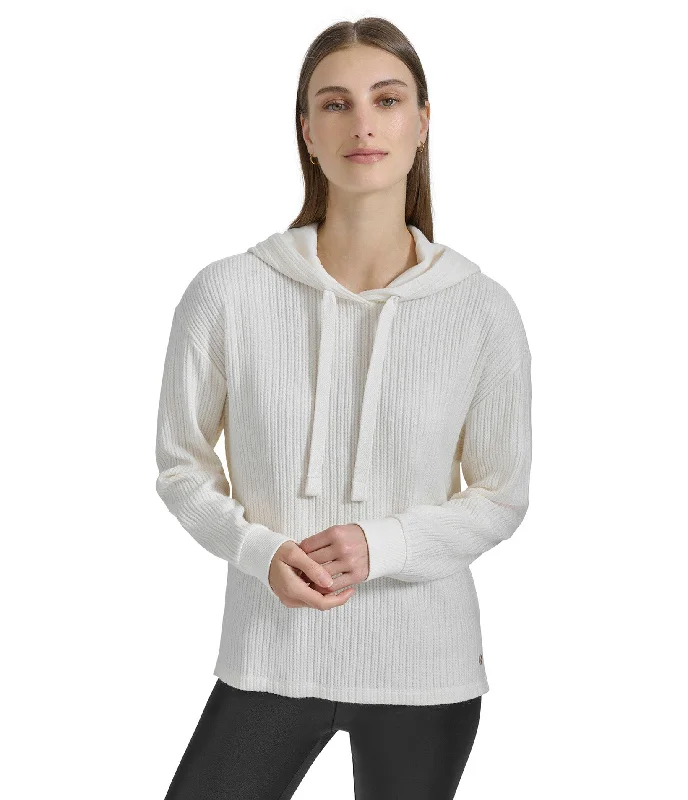 Long Sleeve Braided Knit Pullover Hoodie