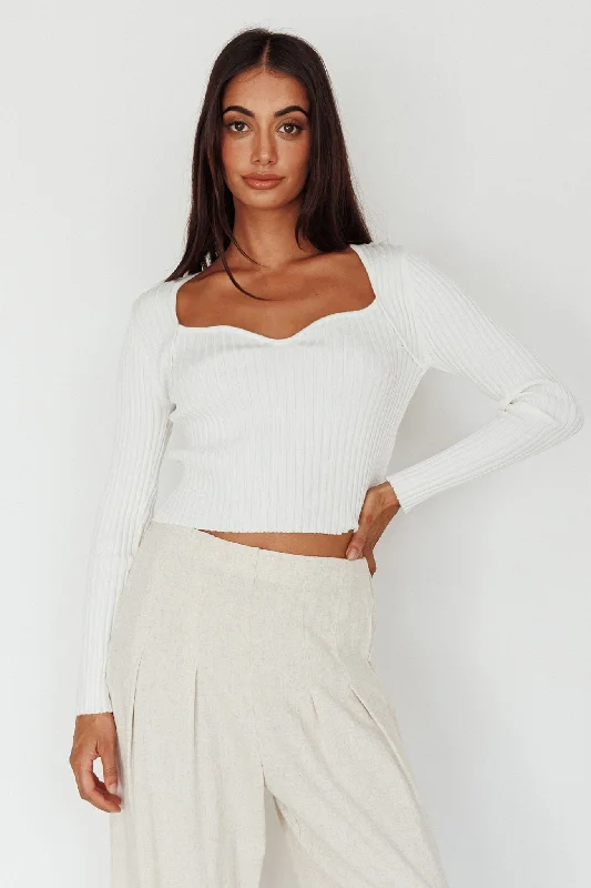 Mosey Long Sleeve Knit Top Ivory