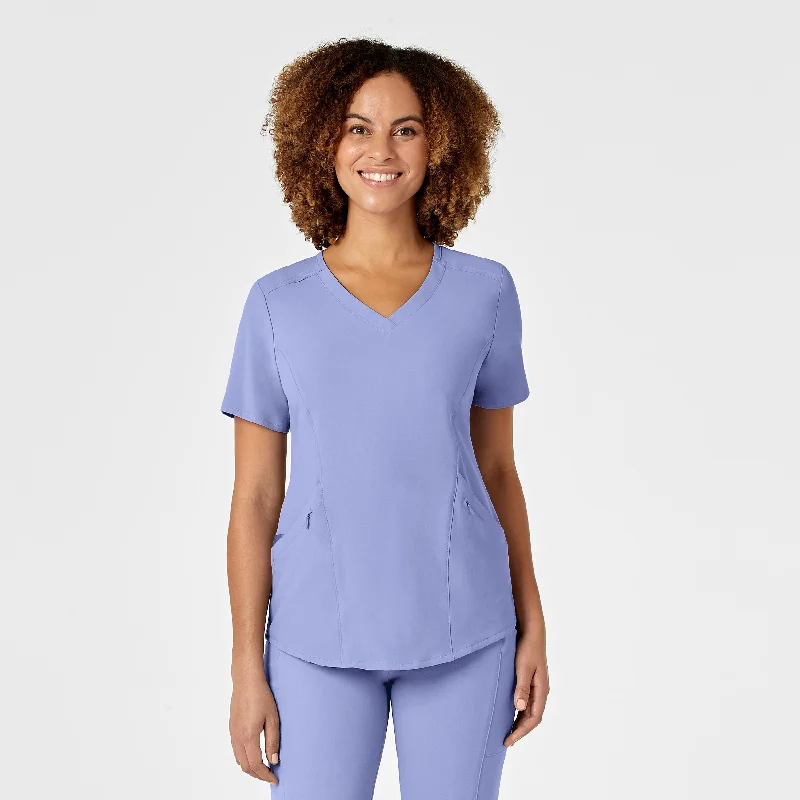 RENEW Women's V-Neck Scrub Top - Ceil Blue