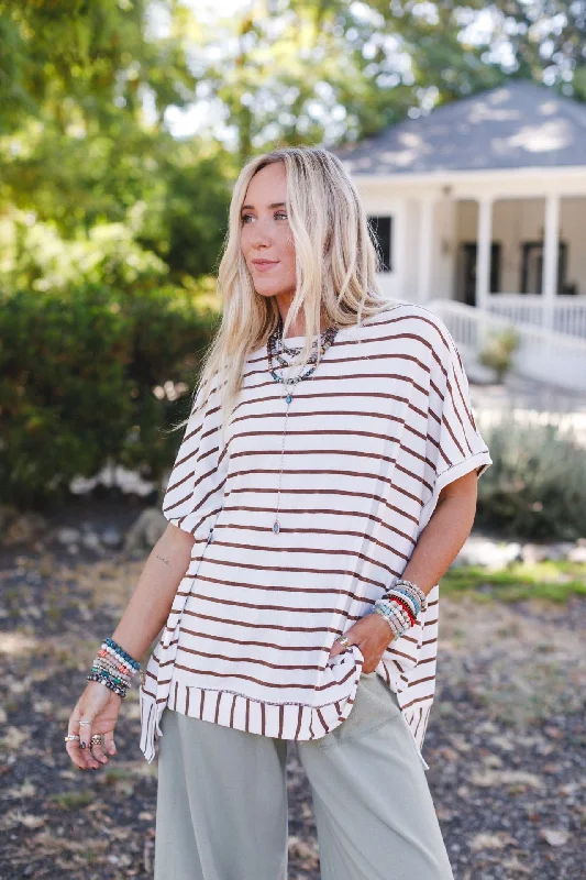 The Nest Sorbetto Striped Top - Off White