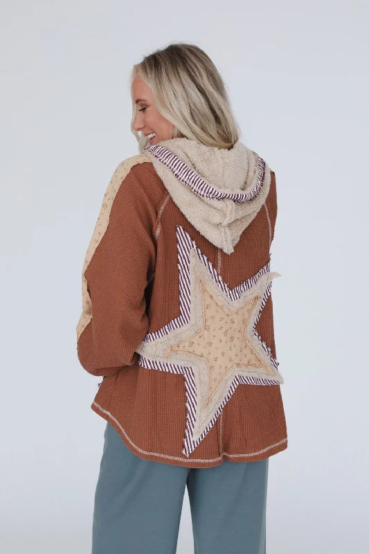 Summit Star Fleece Top - Chocolate