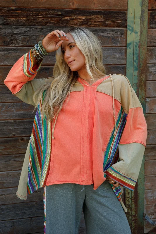 Surfside Siren Hoodie Tunic - Coral