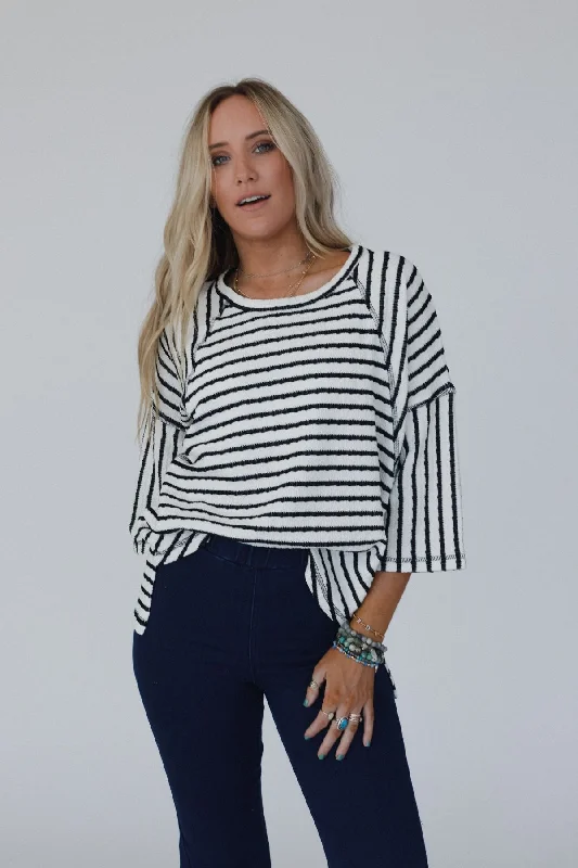 The Nest Willow Winds Striped Top - Black