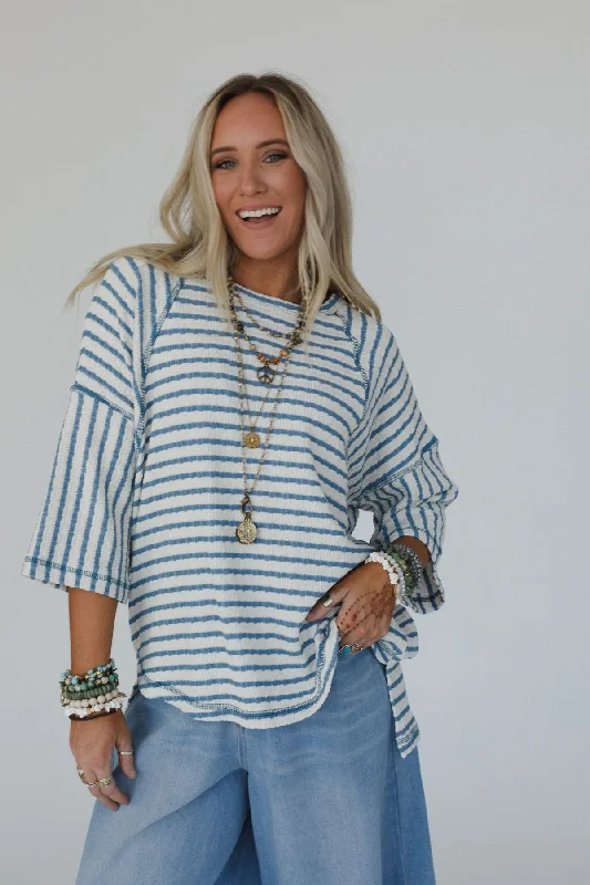 The Nest Willow Winds Striped Top - Blue