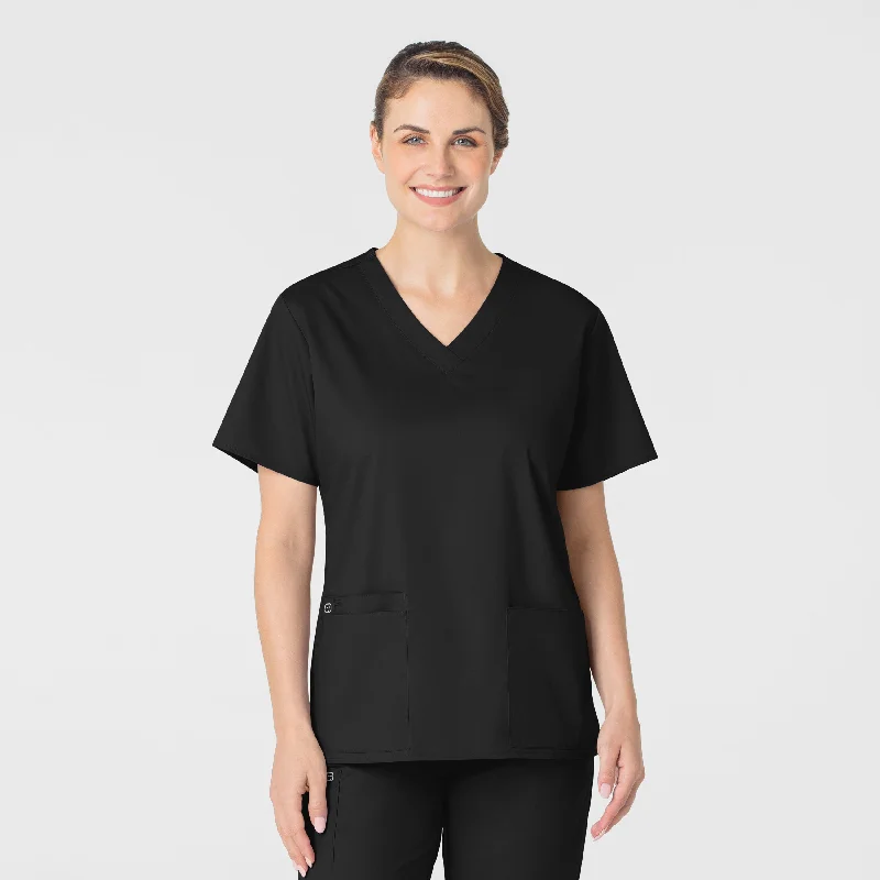 WonderWORK Women's V-Neck Scrub Top - Black